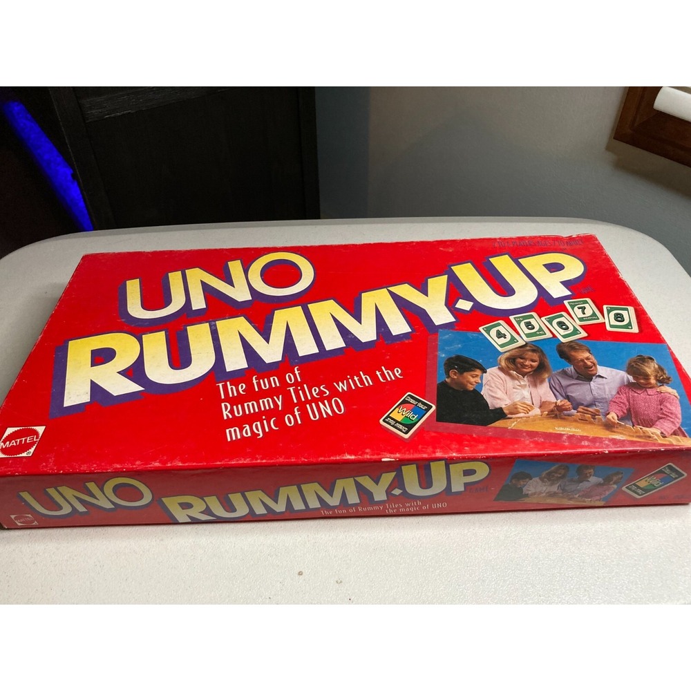 Vintage UNO RUMMY UP Game 1993 Mattel COMPLETE In Box with Instructions